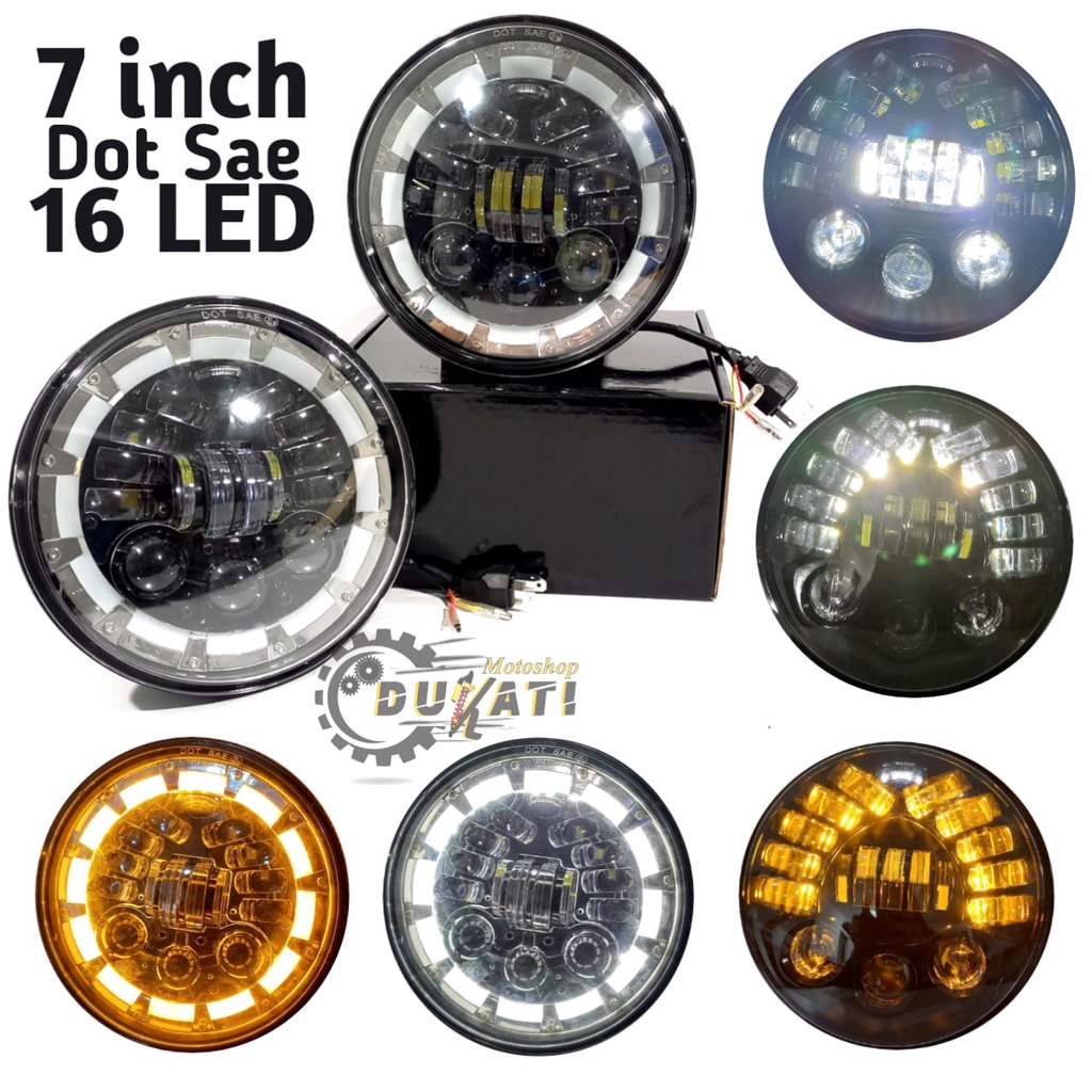 LAMPU DEPAN DAYMAKER 7 inch 19 LED NEW JAPSTYLE HEADLAMP CUSTOM