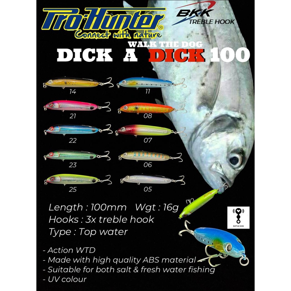 Lure PRO HUNTER DICK A DICK 100 (10cm / 16gram) TOP WATER