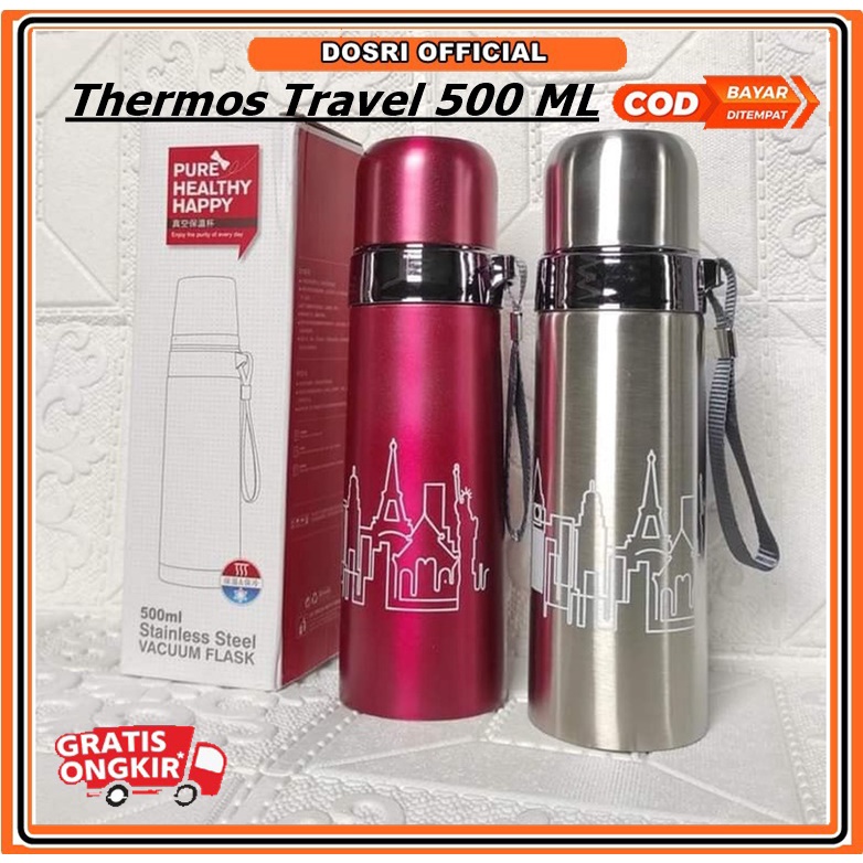 [BISA COD] Thermos Travel Stainless Travel Thermos Vacuum Cup Vacuum CUP Thermos Bottle 500ml