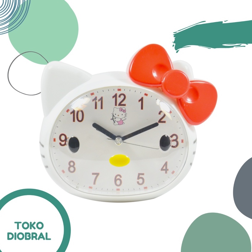 Jam Weker Anak bentuk Kepala Hello Kitty