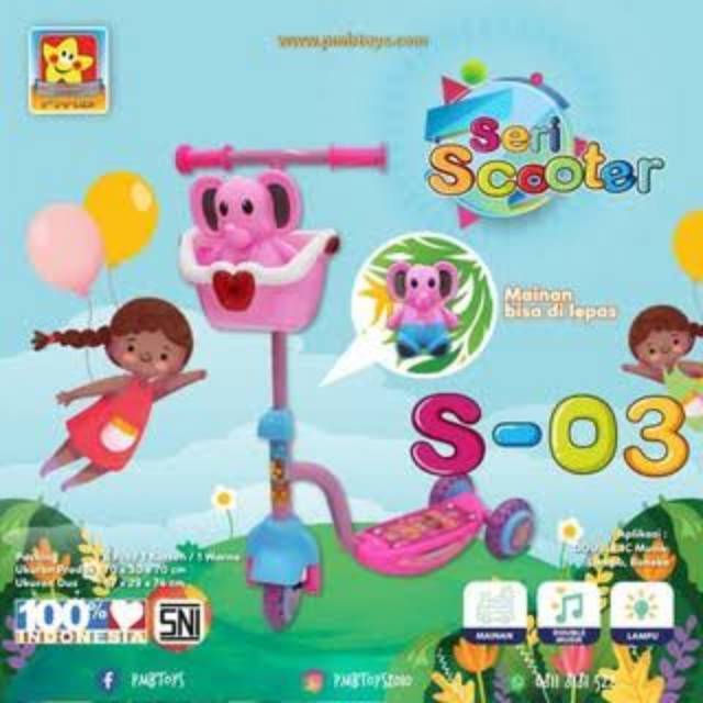 Skuter anak / Scooter anak PMB S-03 Musik Boneka B S03