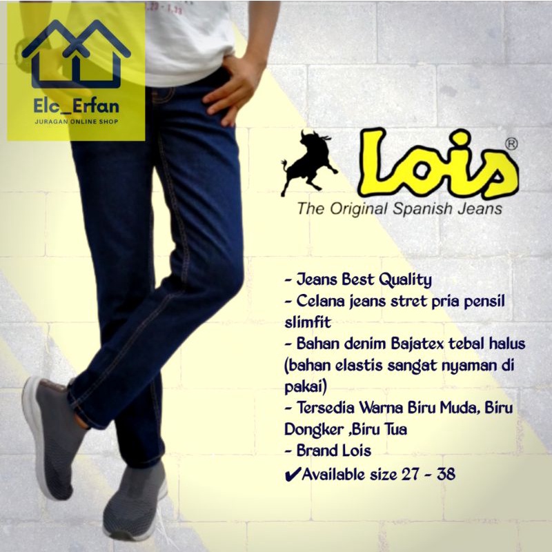 Celana Jeans Lois Dongker  dan Biru Slimfit Pensil Cod Free Ongkir