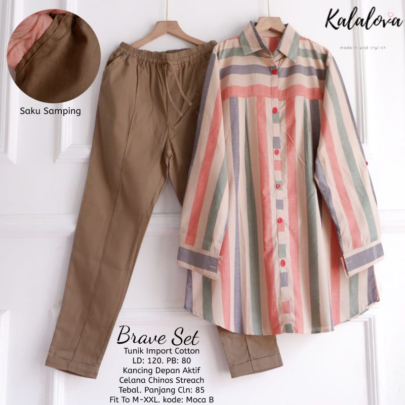 ROSY SET/ BRAVE SET / TASYA SET BY KALALOVA. SETELAN WANITA TERBARU-Mocca B