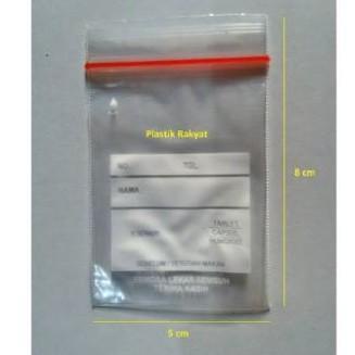 PLASTIK KLIP OBAT 8X5CM PER PAK