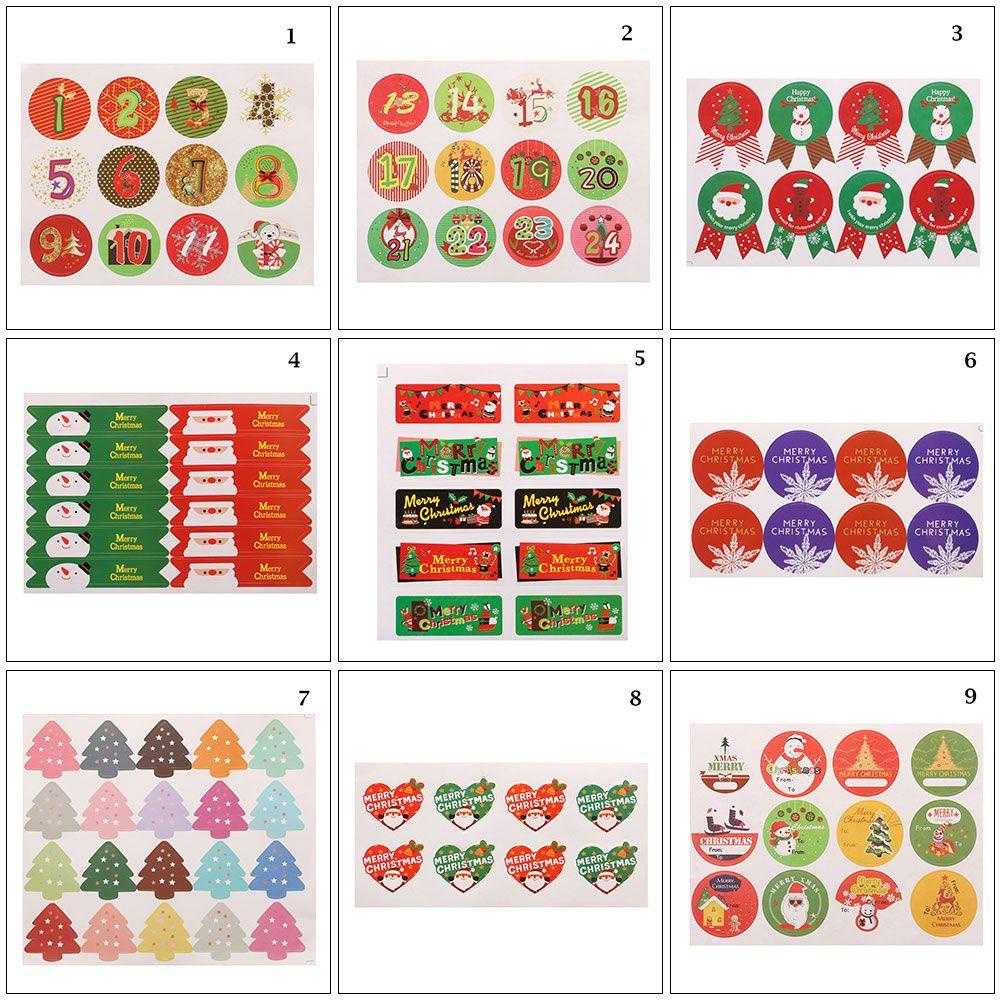 Populer 5pcs Kemasan Stiker Party Decoratie Natal Baking Paket Sealing Sticker