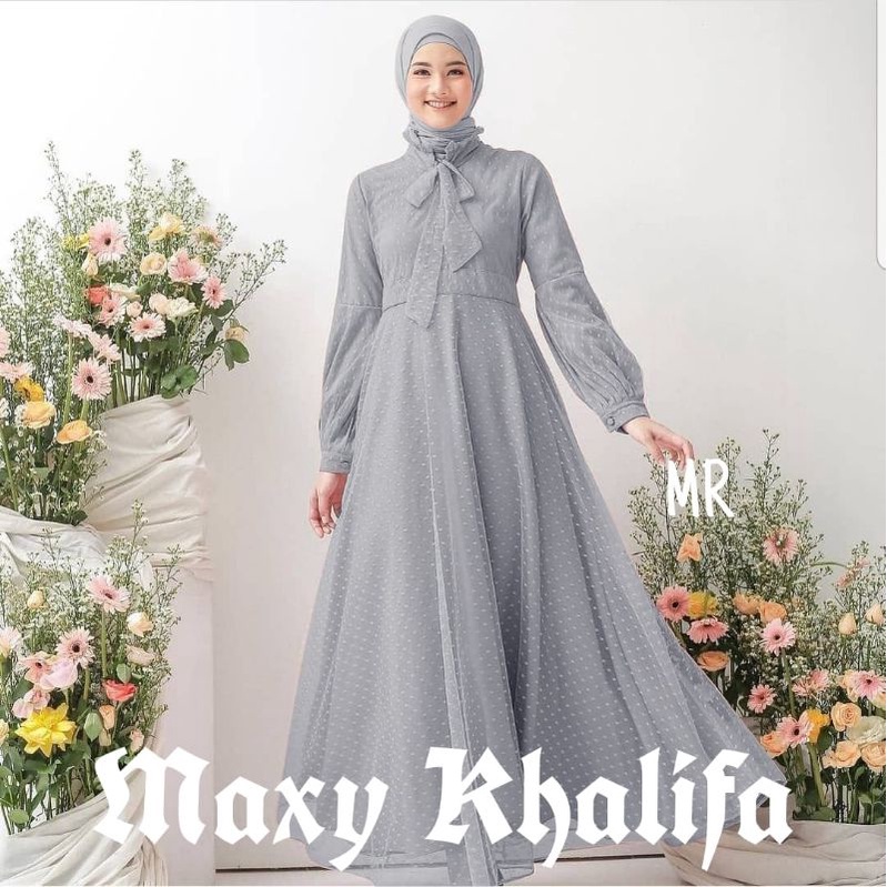 MAXY KHALIFA TILE, FURING, GAMIS HIJAB MUSLIM, MAXY DRESS