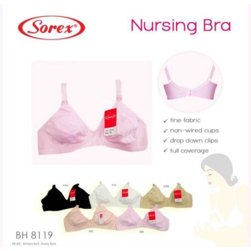 Bra Sorex Menyusui Non Busa Tanpa Kawat / Bh Menyusui Ibu Sorex Kancing Samping / Nursing Bra / Kuta