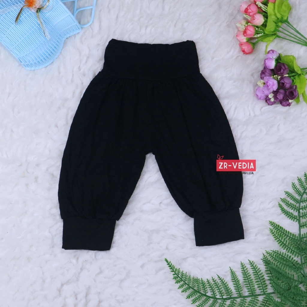 (Hitam) Aladin Polos uk Bayi-12 Tahun / Celana Anak Perempuan Harian Pants Balita Murah Adem Panjang