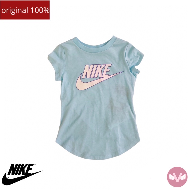Nike Tee Baju kaos katun Nike Baby Kids Blue Baju Nike Anak Perempuan Baju Anak Perempuan Nike Origi