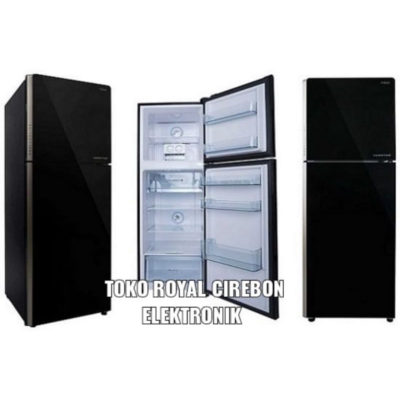KULKAS AQUA INVERTER LEMARI ES 2PINTU  AQR-355IG(BK) untuk kota cirebon