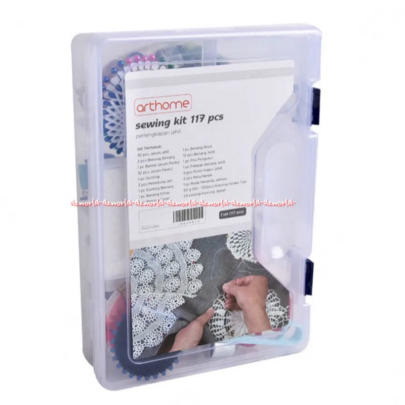 Arthome Sewing Kit 117pcs Alat Perlengkapan Jahit Menjahit Dengan Box Kotak Isi Gunting Benang Centi