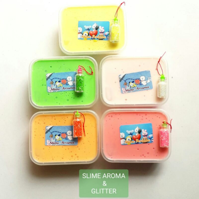 Paket Slime Aroma 200 g dan glitter mini 6 g