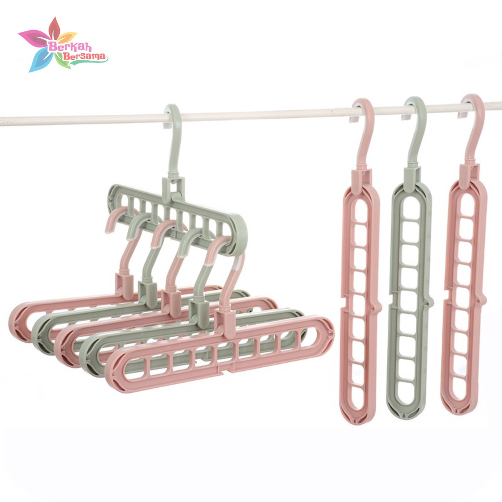 RT33 GANTUNGAN LEMARI BAJU PAKAIAN MAGIC HANGER INSTANT 9 IN 1 JEMURAN LAUNDRY ANTI KARAT MULTIFUNGSI SERBAGUNA BB6015