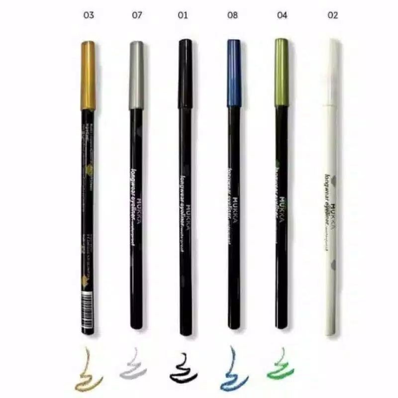 MUKKA LONGWEAR EYELINER WATERPROOF WARNA HIJAU BPOM LUSINAN