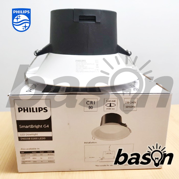 PHILIPS DN035B 16W 1500lm D200 8&quot; PSU WH -  LED Downlight Profesional