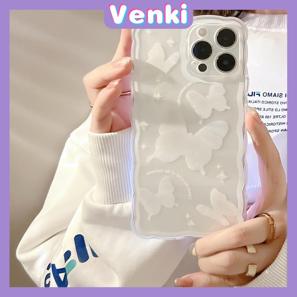 iPhone Case Silicone Soft Case Clear Case Wave Non-Slip Shockproof Camera Full Coverage Protection Butterfly Simple For iPhone 13 Pro Max iPhone 12 Pro Max iPhone 11 iPhone 7 Plus