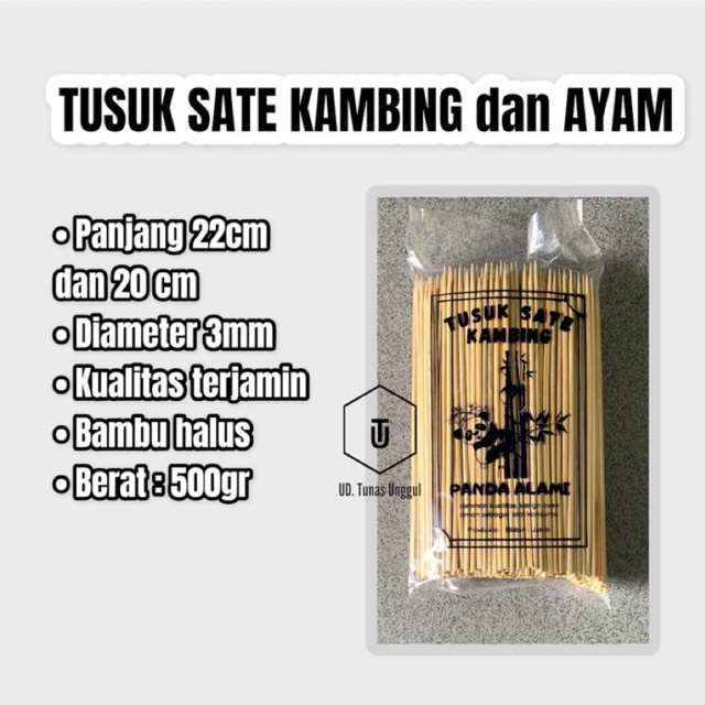 [500gr] Tusuk Sate Kambing/sate ayam/sate cumi/sate angkringan