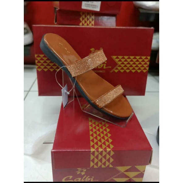 Sandal cewek calbi tqe 03 dan kae.2451/ Sandal wanita koleksi terbaru original calbi.-Coklat kae