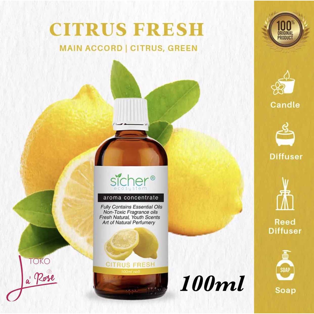 Aromatherapy Lemon Citrus Fresh Essential Oil Natural Aromaterapi Natural 100ml