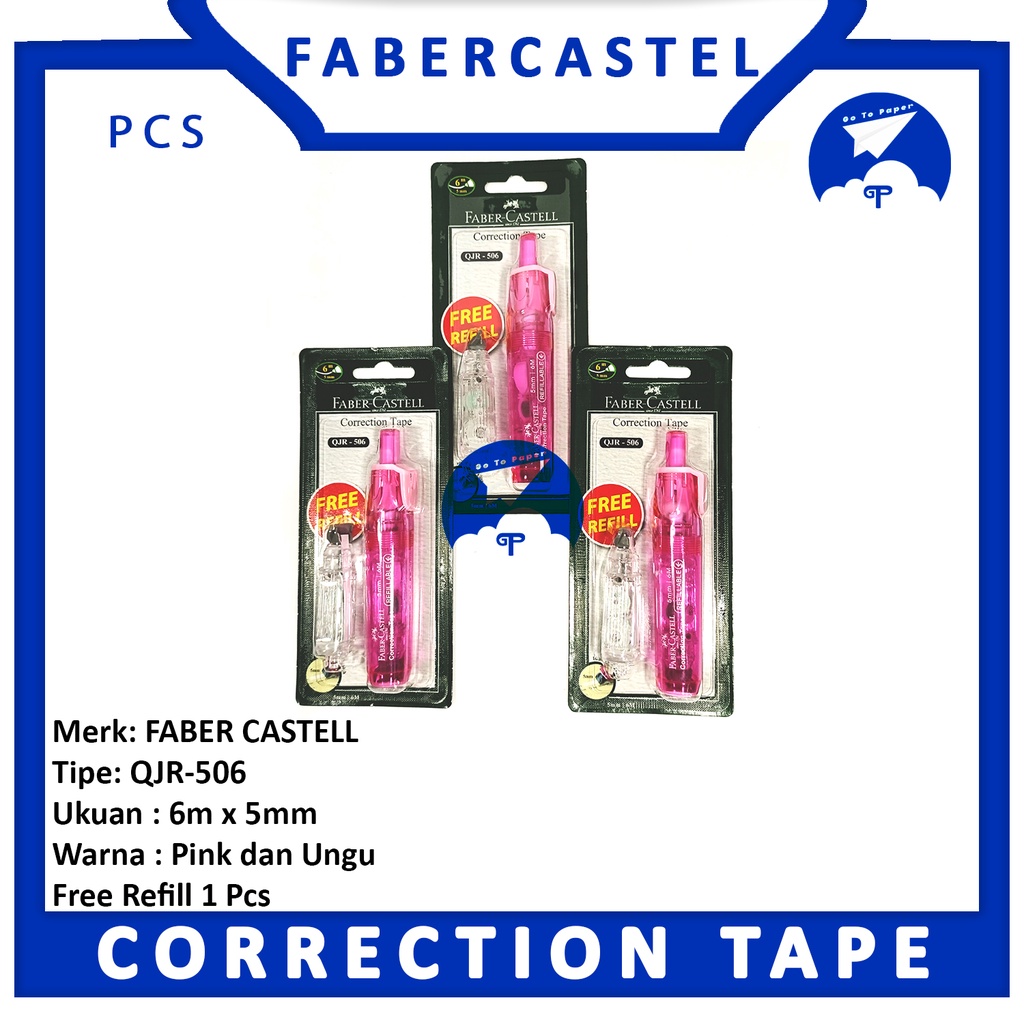 

FABER CASTELL Tipe X Kertas QJR-506 - 6m x 5mm Warna - Pcs