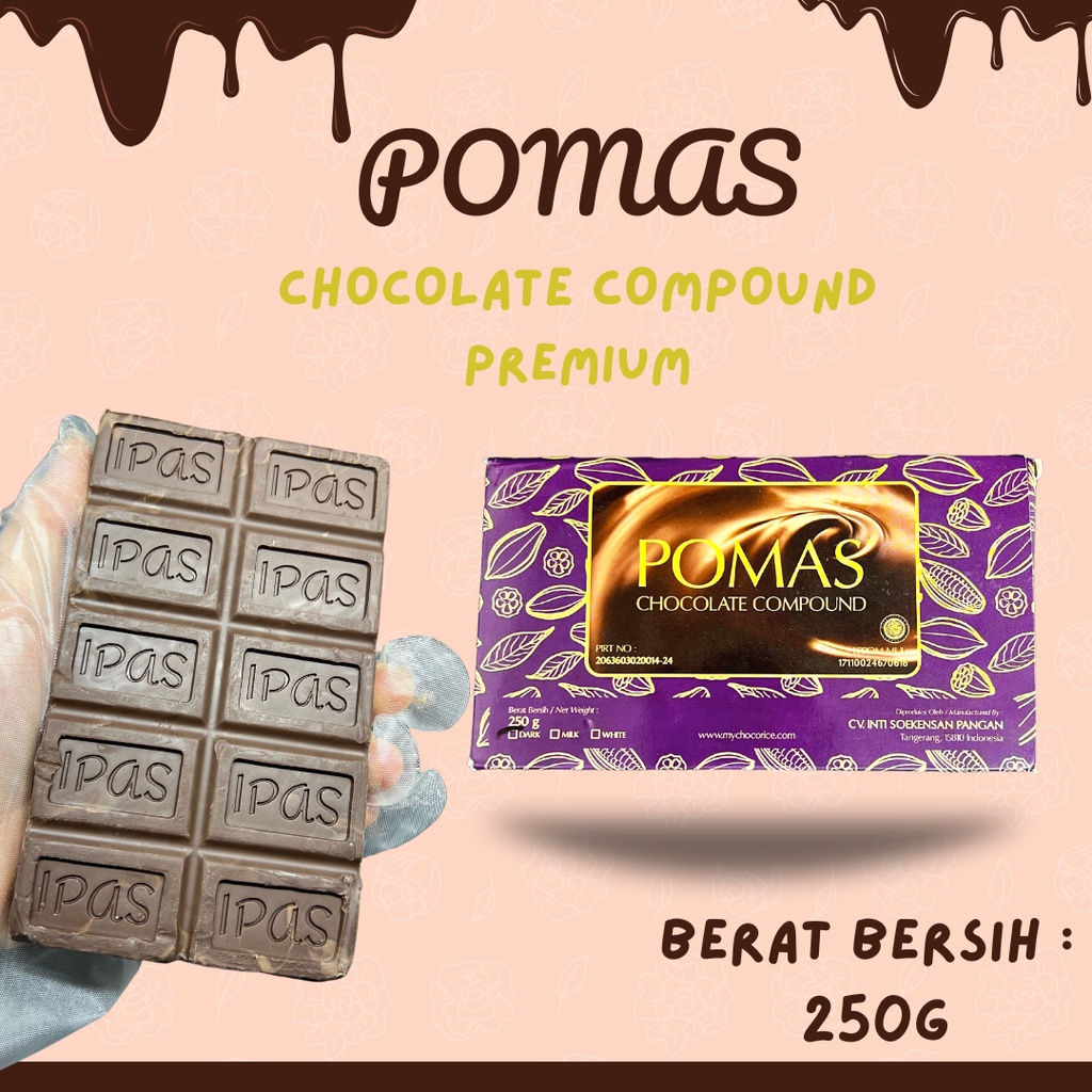 Pomas Dark Chocolate Compound 250g / Coklat Blok