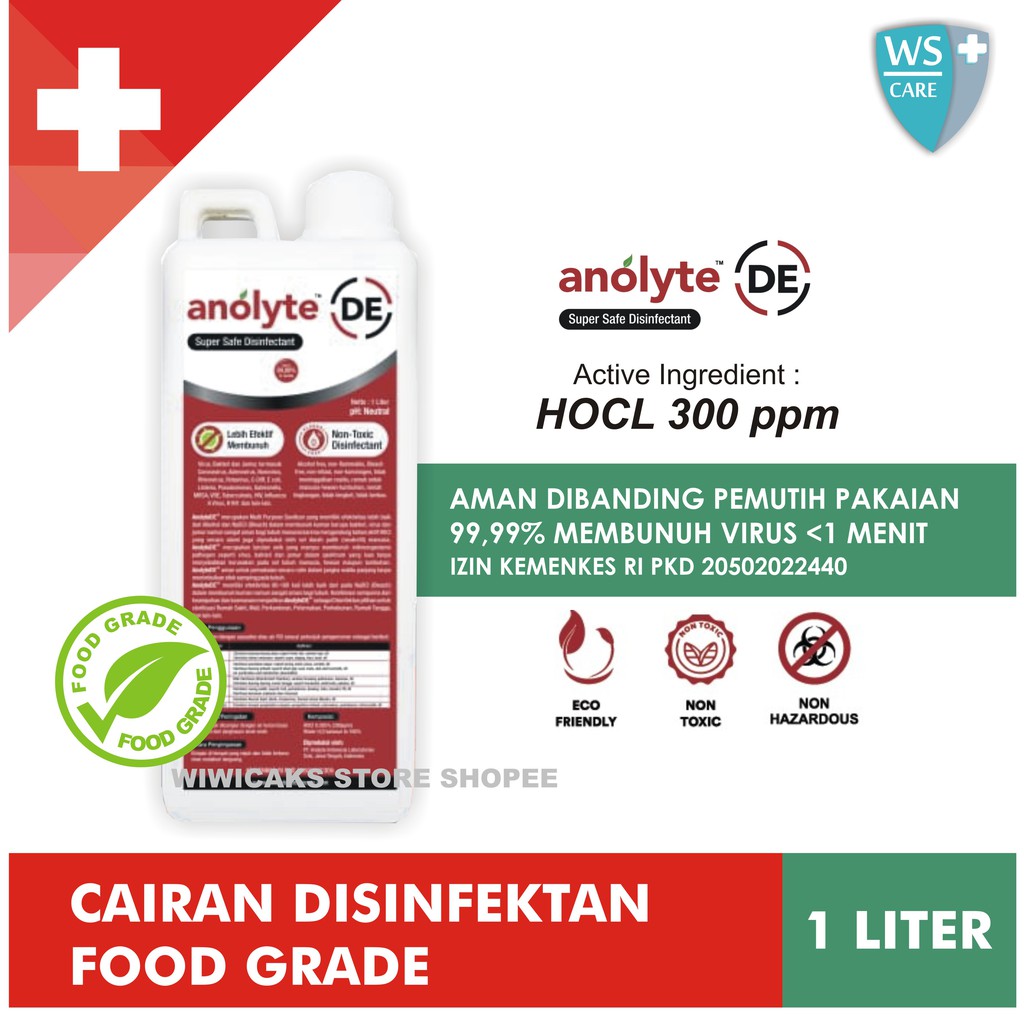 Disinfektan Food Grade 1 Liter Disinfectant Food Grade Anolyte DE HOCL
