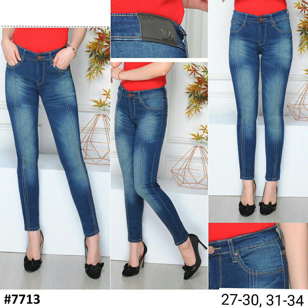 [size 27-34] Celana Jeans Tulang Tiga / Celana Jeans Garis / Celana Tulang 3 / Celana Tulang Depan