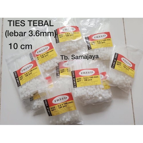 TALI TIES 10 cm Besar . Lebar 3.6 mm . PUTIH . Kokoh . Kabel ties - New Ori