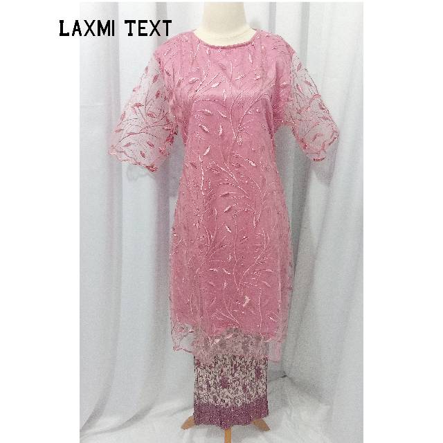 Setelan Dress Brokat + Rok Batik Prisket / baju setelan wanita  / TERMURAH