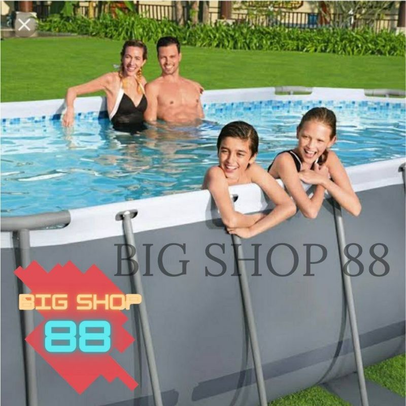 BESTWAY KOLAM RENANG PORTABLE KOLAM RENANG ANAK JUMBO PRISM FRAME OVAL POOL 4 METER