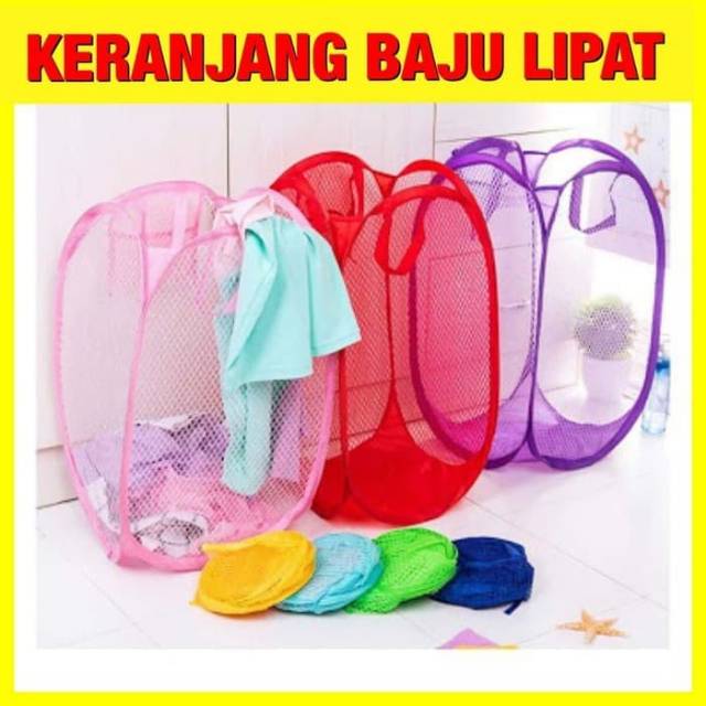  Keranjang  Baju  Kotor Lipat Polos Keranjang  Cucian Baju  