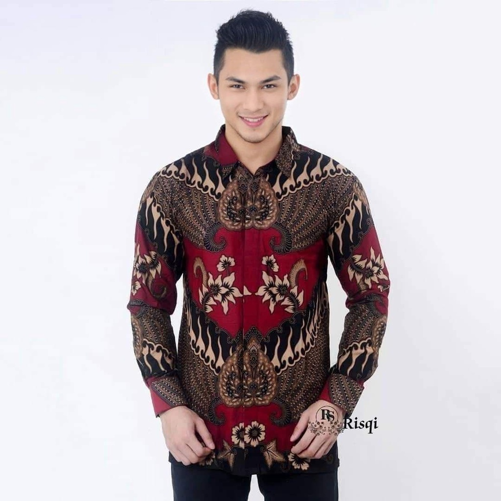 [BUTIK DIAN] KEMEJA BATIK PRIA LENGAN PANJANG SIZE M L XL XXL  BSWART BatiK HRB026 Kenongo Hem