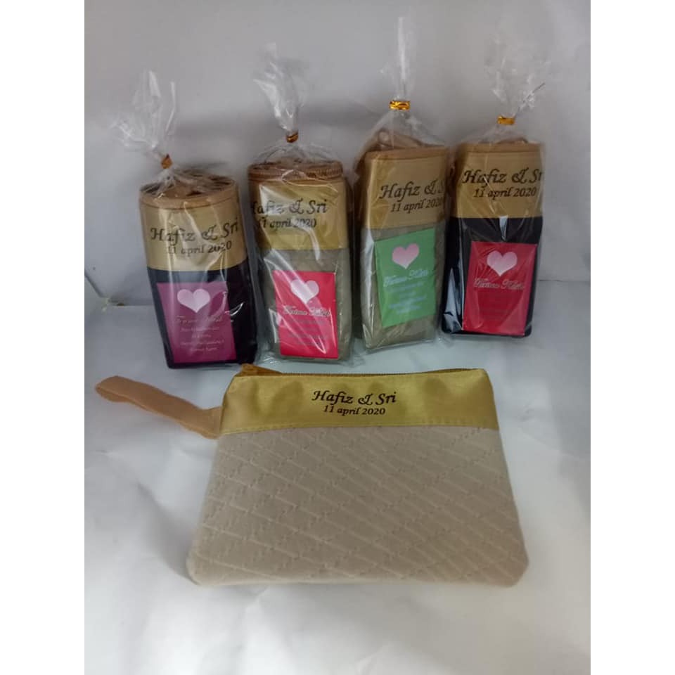 Asemka souvenir pernikahan dompet jok kecil+ nama+ bonus kartu ucapan terimakasih