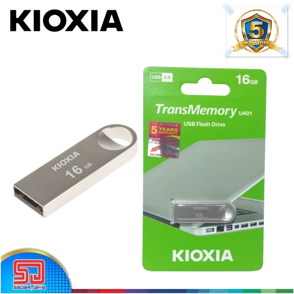 Kioxia U401 Metal Flashdisk 16gb USB 2.0 FlashDrive (Toshiba) Original Penyimpanan Data