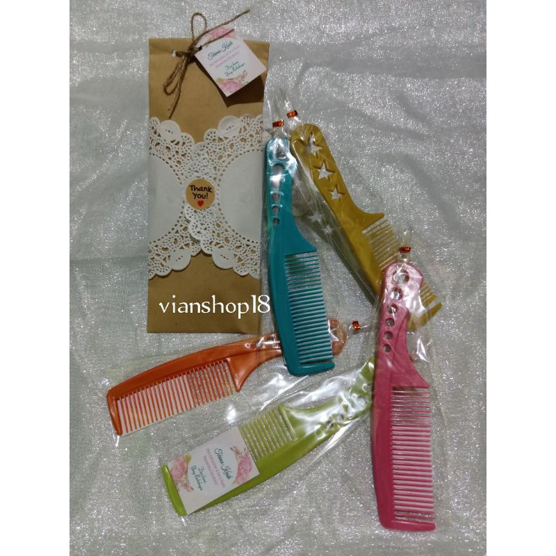 Souvenir Sisir Rambut / Kemas Plastik / Souvenir Pernikahan / Sisir