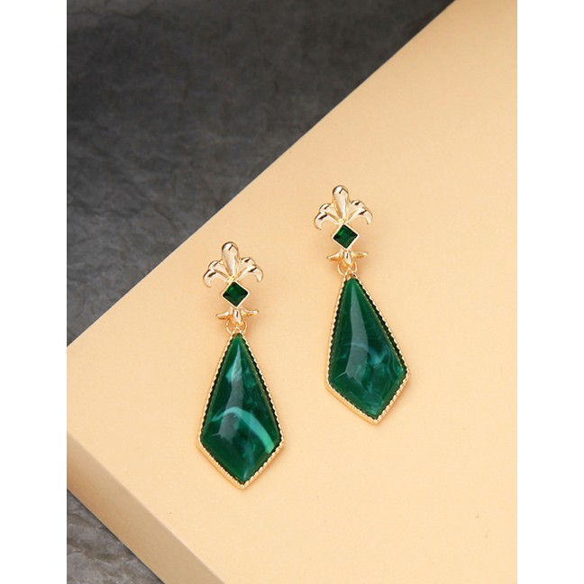 LRC Anting tusuk Fashion  Flower Geometric Rhombus Acrylic Earrings