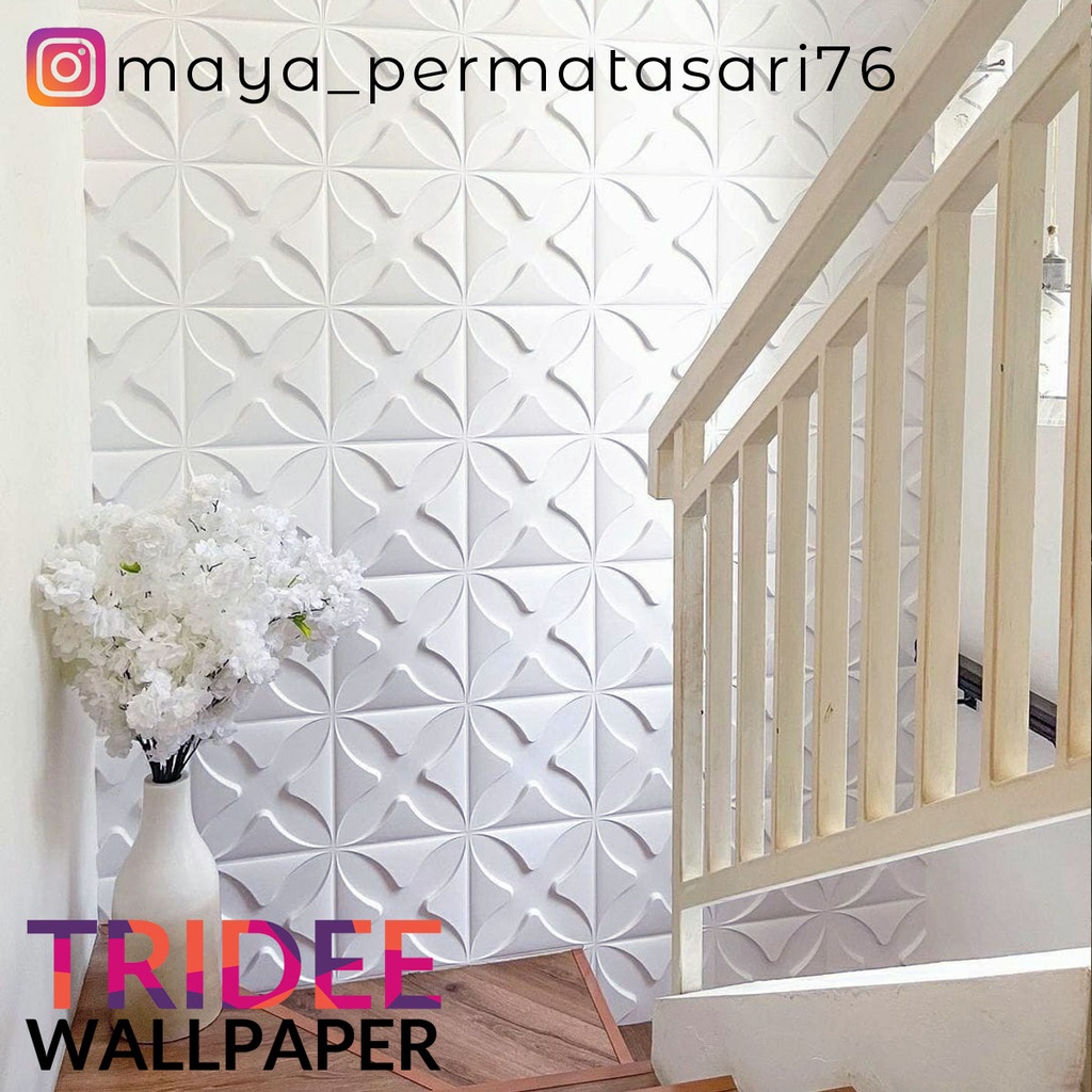 TRIDEE WALLPANEL 30x30 CM | WALLPAPER DINDING DEKORASI | WALL PANEL 3D DINDING PVC