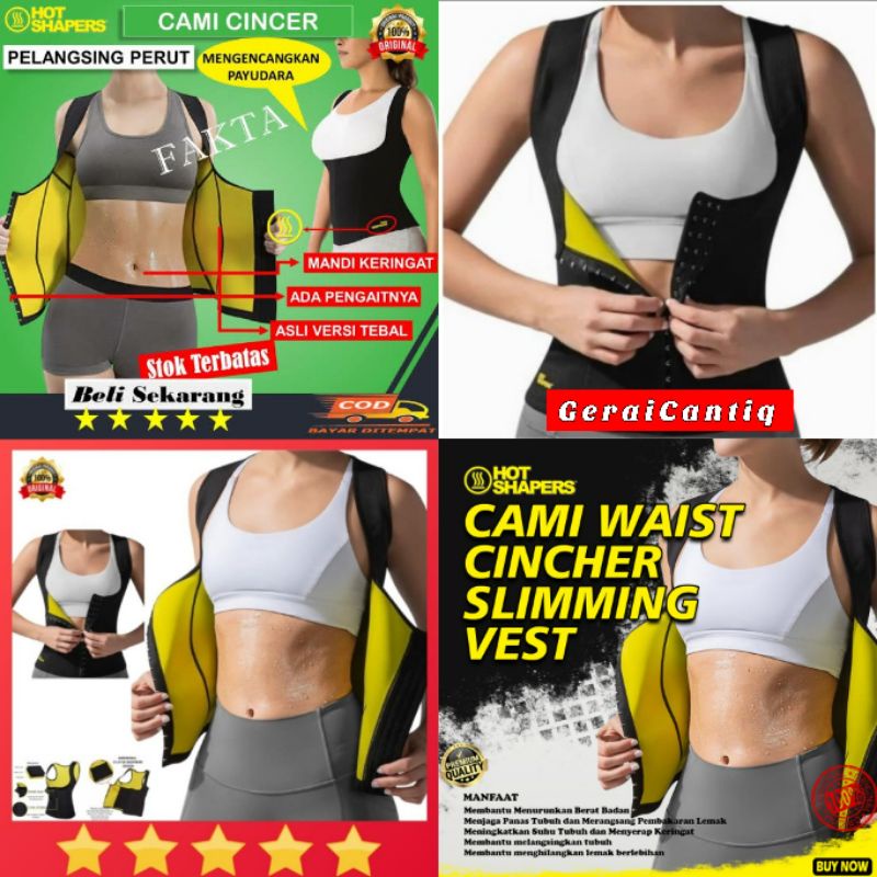 CAMI HOT SHAPER WAIST CINCHER ROMPI TANKTOP KORSET PELANGSING PENGECIL PERUT PEMBAKAR LEMAK