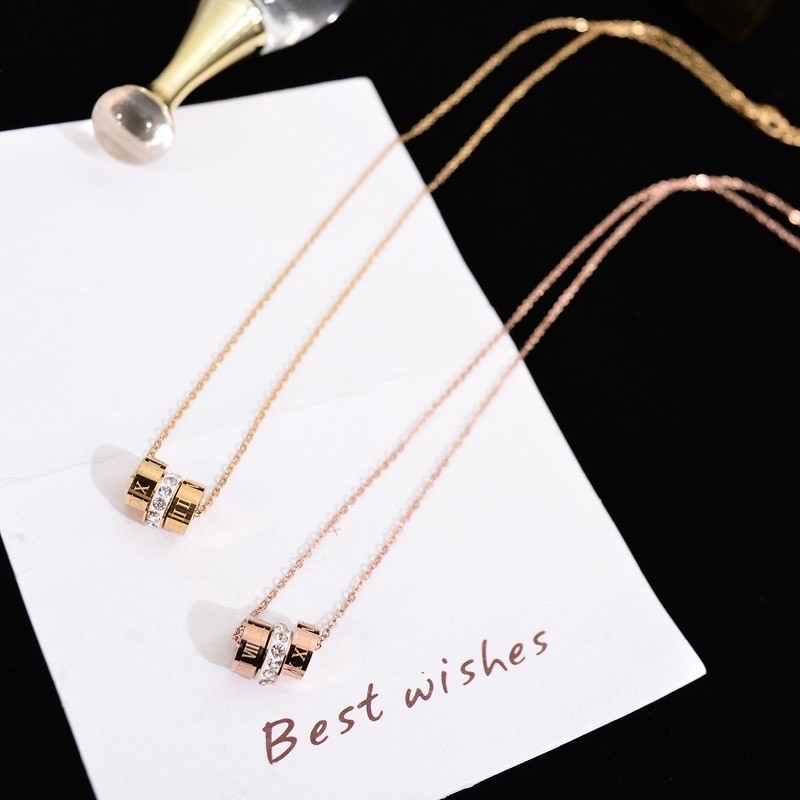 Kalung fashion aksesoris titanium mini korea hadiah wanita cewek 316L anti karat KK048