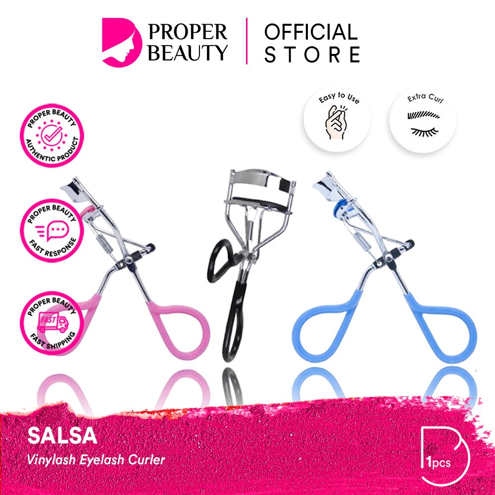 SALSA Vinylash Eyelash Curler Indonesia / Penjepit Pelentik Bulu Mata / Warna Black White Pink Blue / Eye Lash Refill / Cosmetic Beauty Tools Sponge Brush Palette Kuas Spons / Eyeliner Eyebrow Mascara Pensil Alis / Paket Wajah