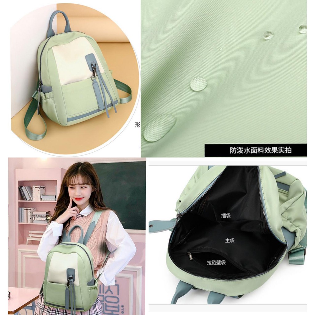 TAS RANSEL WANITA KOREA ANTI AIR HIJAU BACKPACK CEWEK SEKOLAH KULIAH KERJA BASANTRA TA465G3 FASHION REMAJA KEKINIAN GENDONG PUNGGUNG PREMIUM BRANDED BATAM IMPORT MURAH