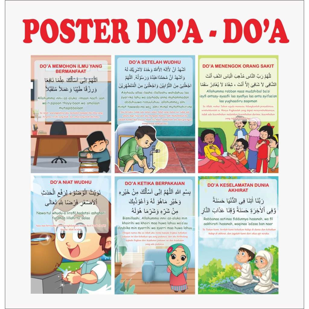 POSTER EDUKASI ANAK DOA SEHARI-HARI