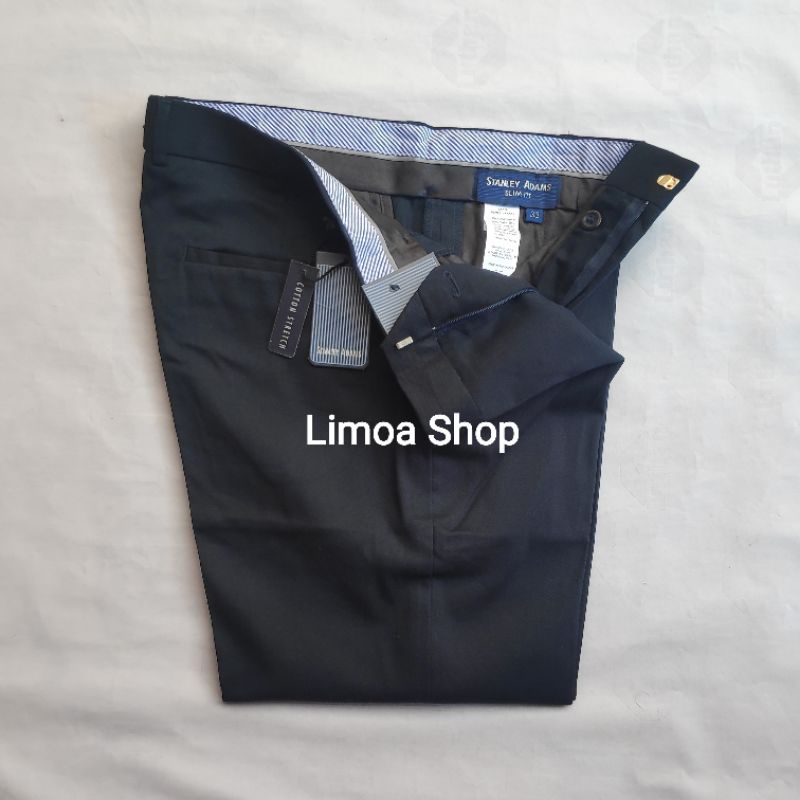 Celana Chino STANLEY ADAMS Slimfit BIru Gelap Bahan Stretch / Melar SA 24