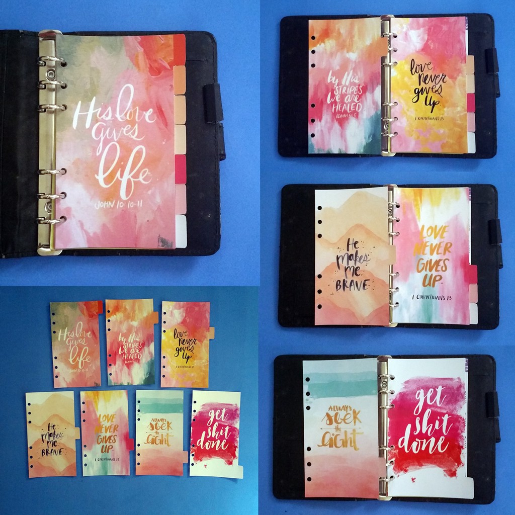

Pembatas quotes colorfull Binder 2 Ring, 6 Ring, 20 Ring, 26 Ring 1 Set 7 lembar murah