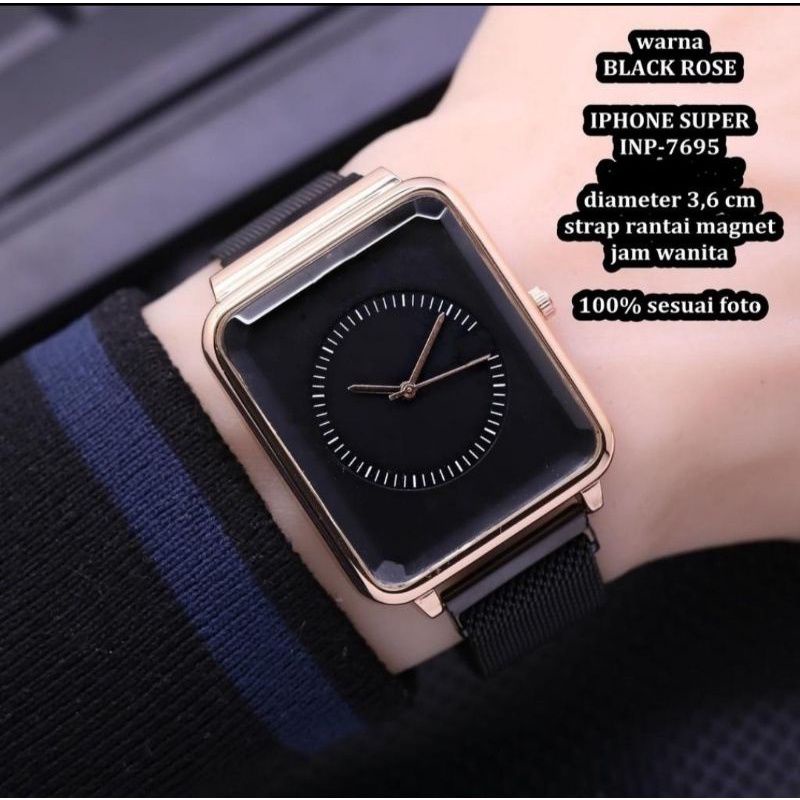 (Terima Cod)Jam Tangan Wanita Fashion IPh0N3 Strap Magnet/Stell(Dikirim Jakarta)