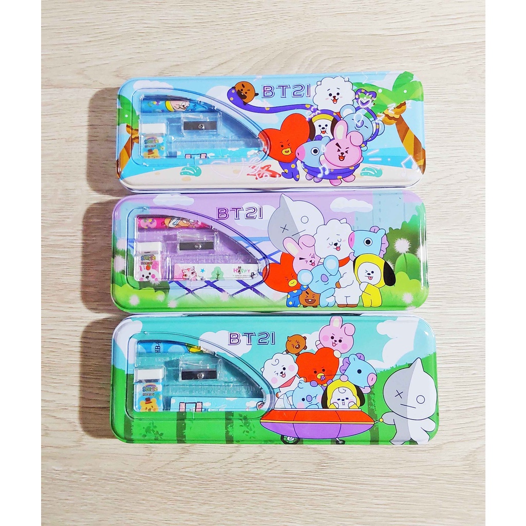 Jual KOTAK PENSIL KALENG AD 122 BT21 KOTAK PENSIL BT21 TEMPAT PENSIL Indonesia Shopee Indonesia