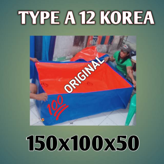 TERPAL KOLAM IKAN UKURAN 150x100x50 TYPE A12 KOREA.