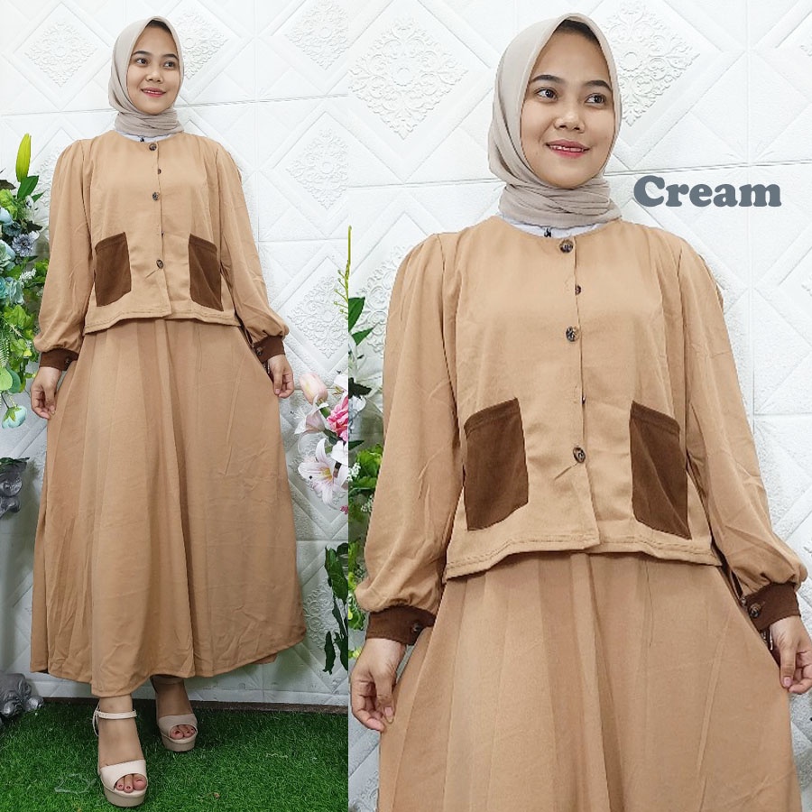SETELAN NARRA SOFIYA BAJU JAKET DAN ROK SET CARLINA