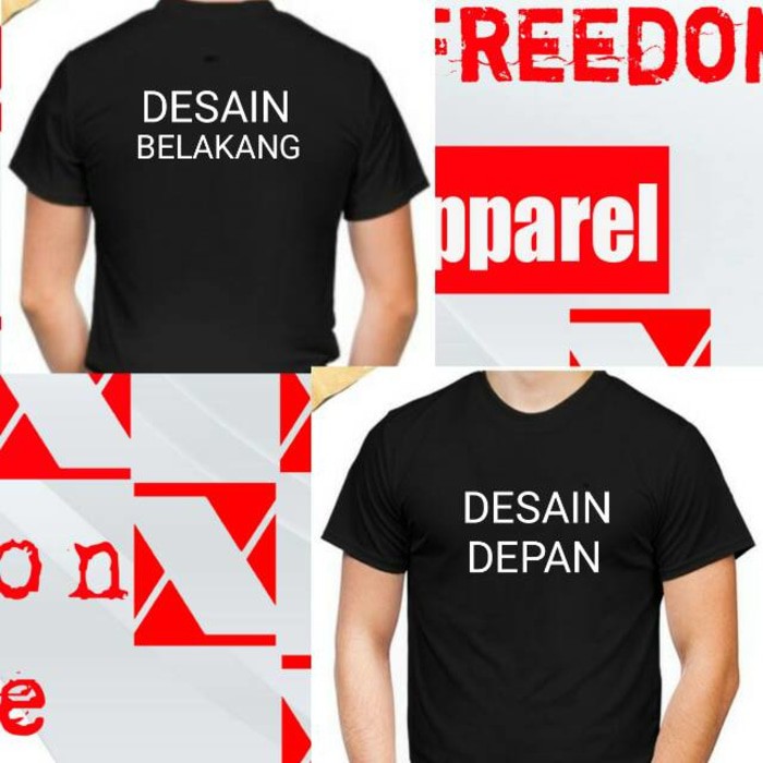 SABLON KAOS SATUAN/LUSINAN DEPAN BELAKANG POLYFLEX