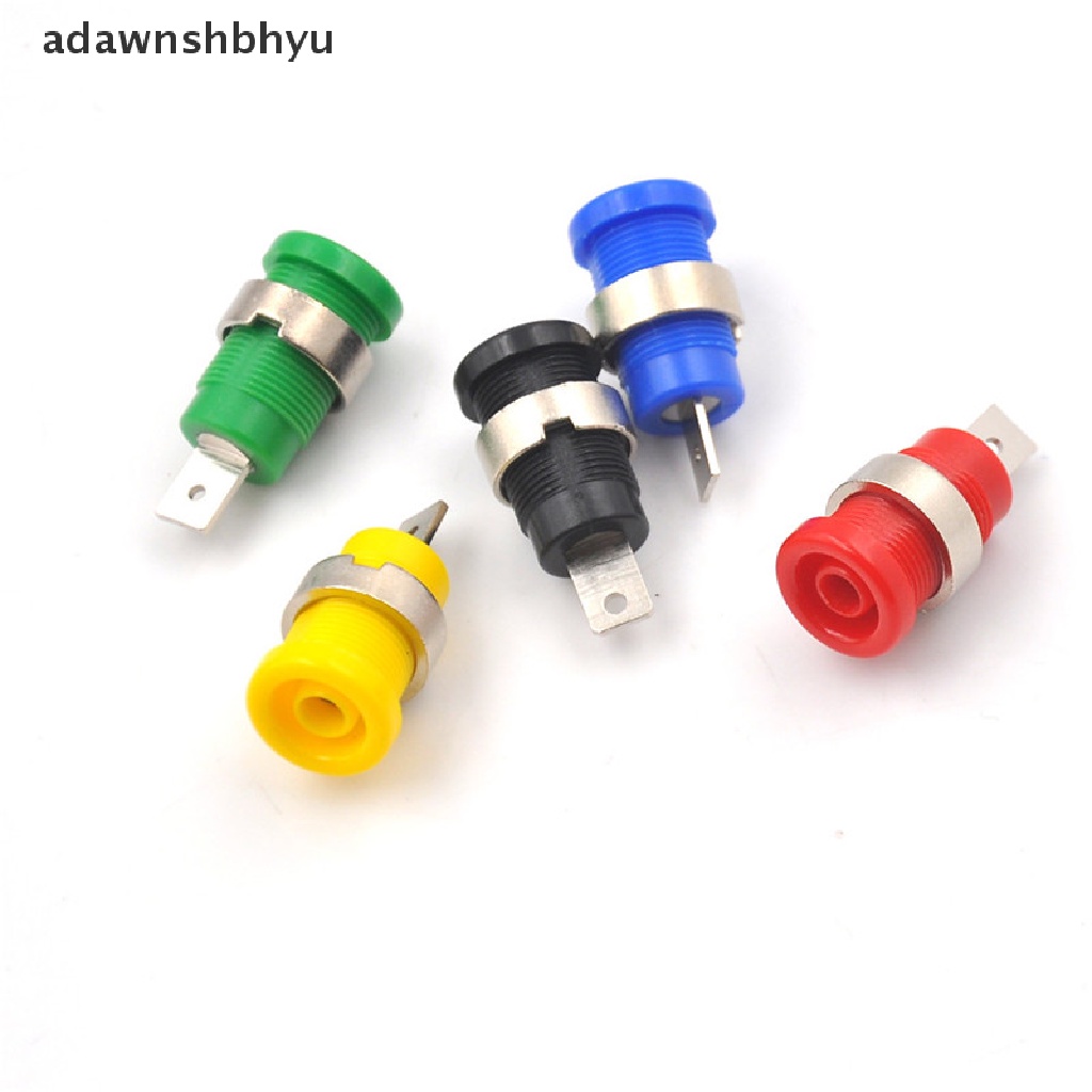 Adawnshbhyu 5Pcs 4mm Colokan Pisang Female Jack Socket Plug Wire Connector 5warna